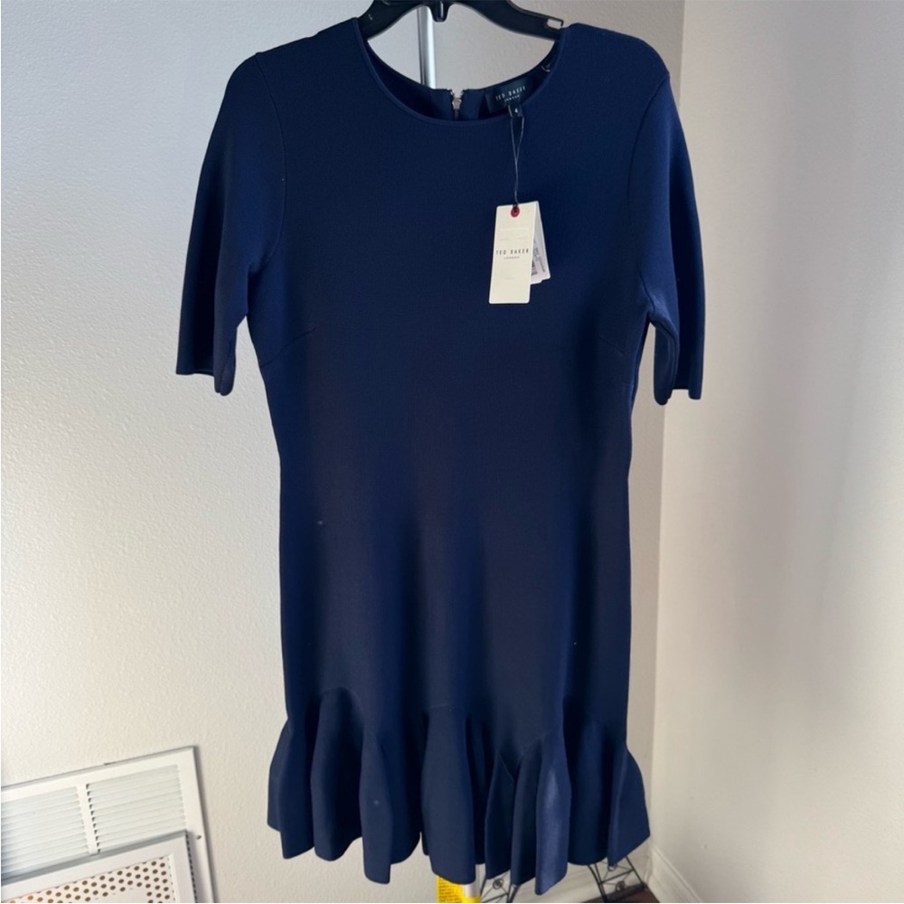 Ted Baker Navy Blue Mini Dress - Picture 4 of 6